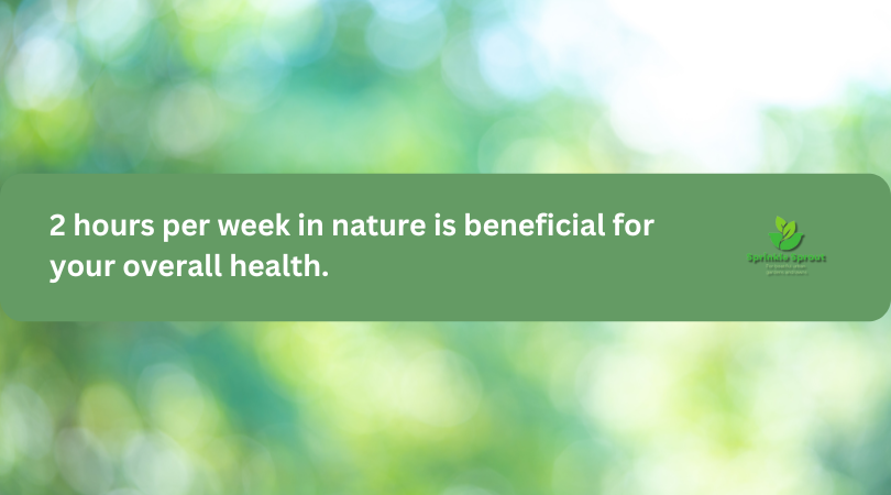 2 hours per week in nature is beneficial for your overall health.